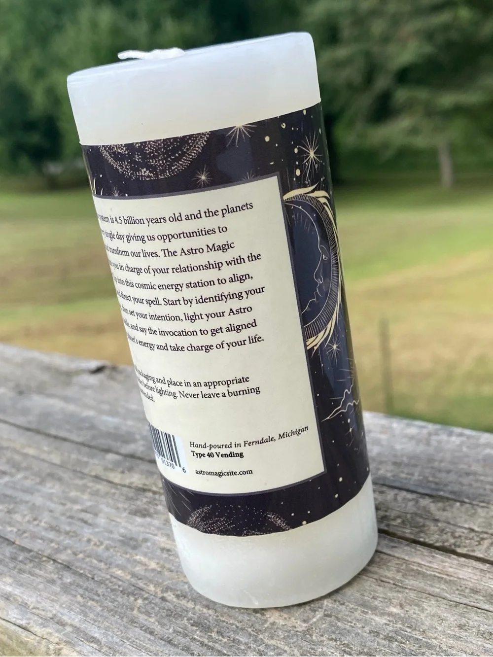 The Moon candle Astro Magic 2x4” Coventry creations white Moon Do You candle